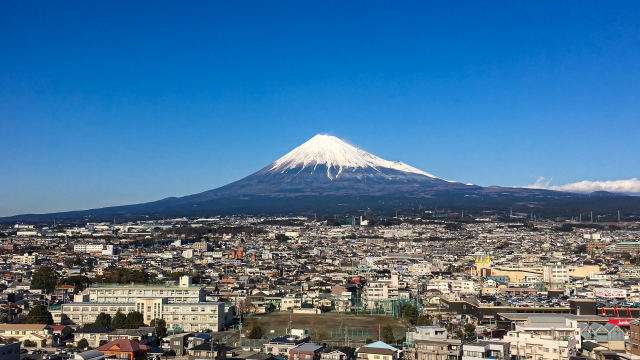 静岡県　富士山　街並み